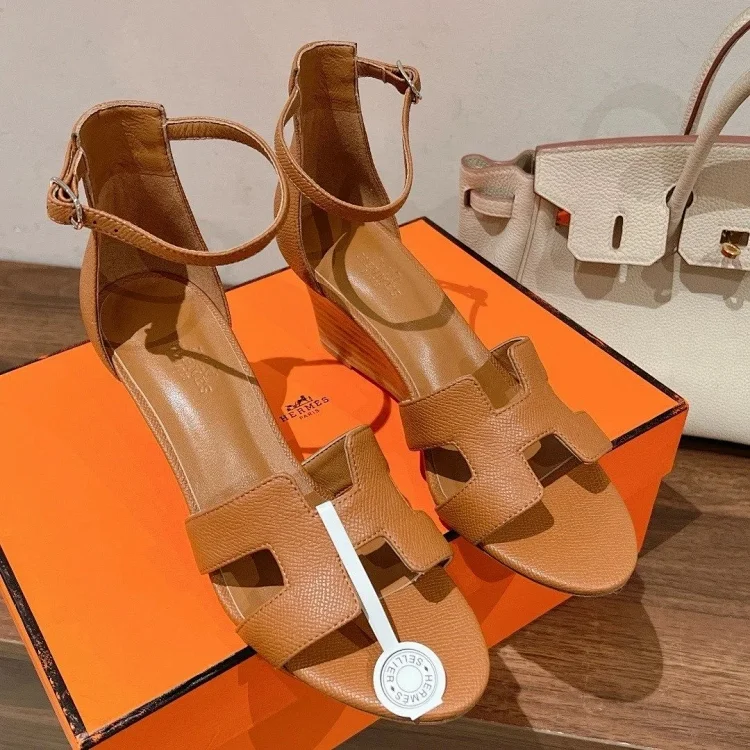 Hermès wedge sandals