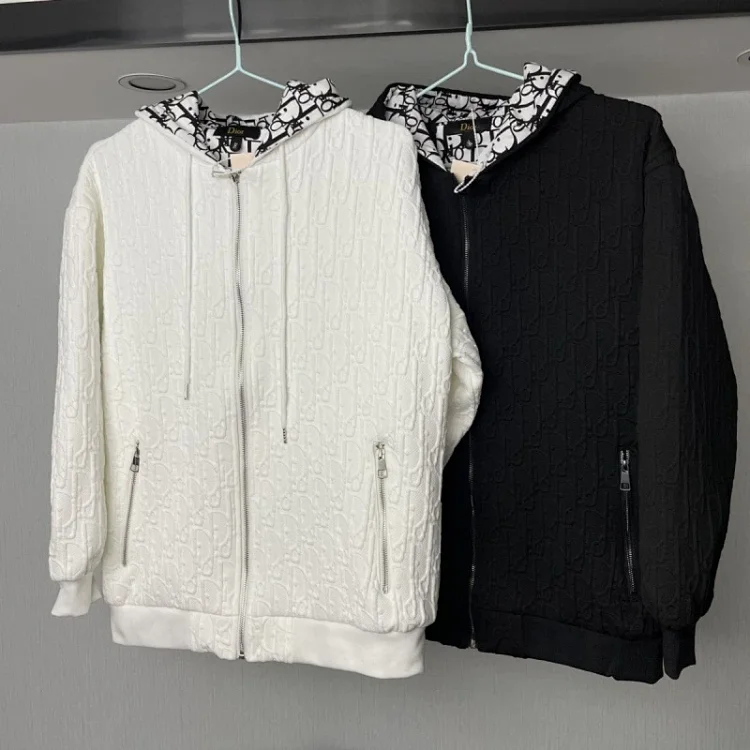 Dior Jacquard zippered hooded jacket