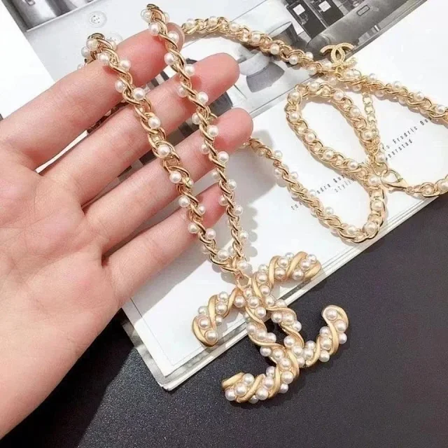 Chanel Pearl letter necklace
